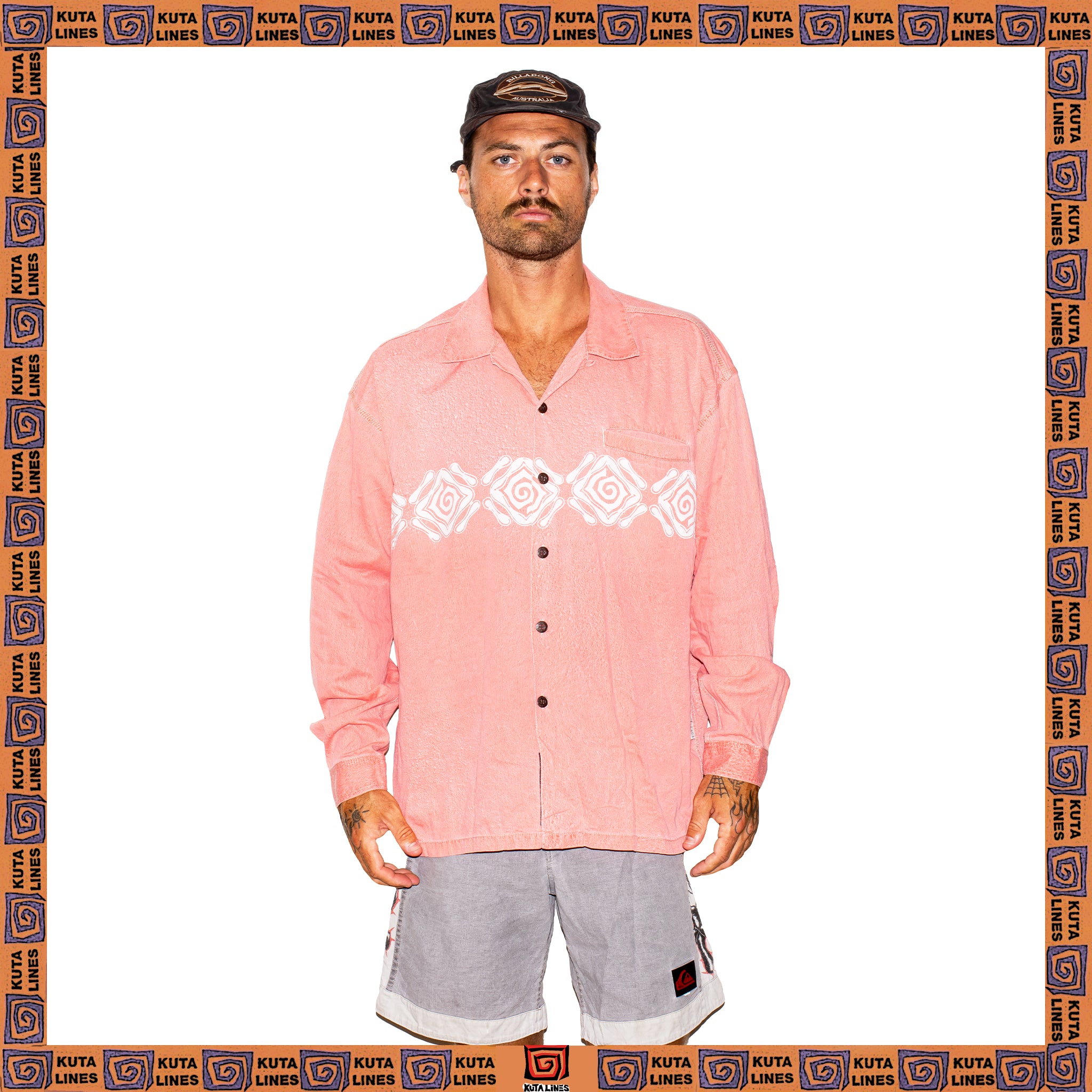 1990's Kuta Lines Thin Corduroy L/S Overshirt (XL)