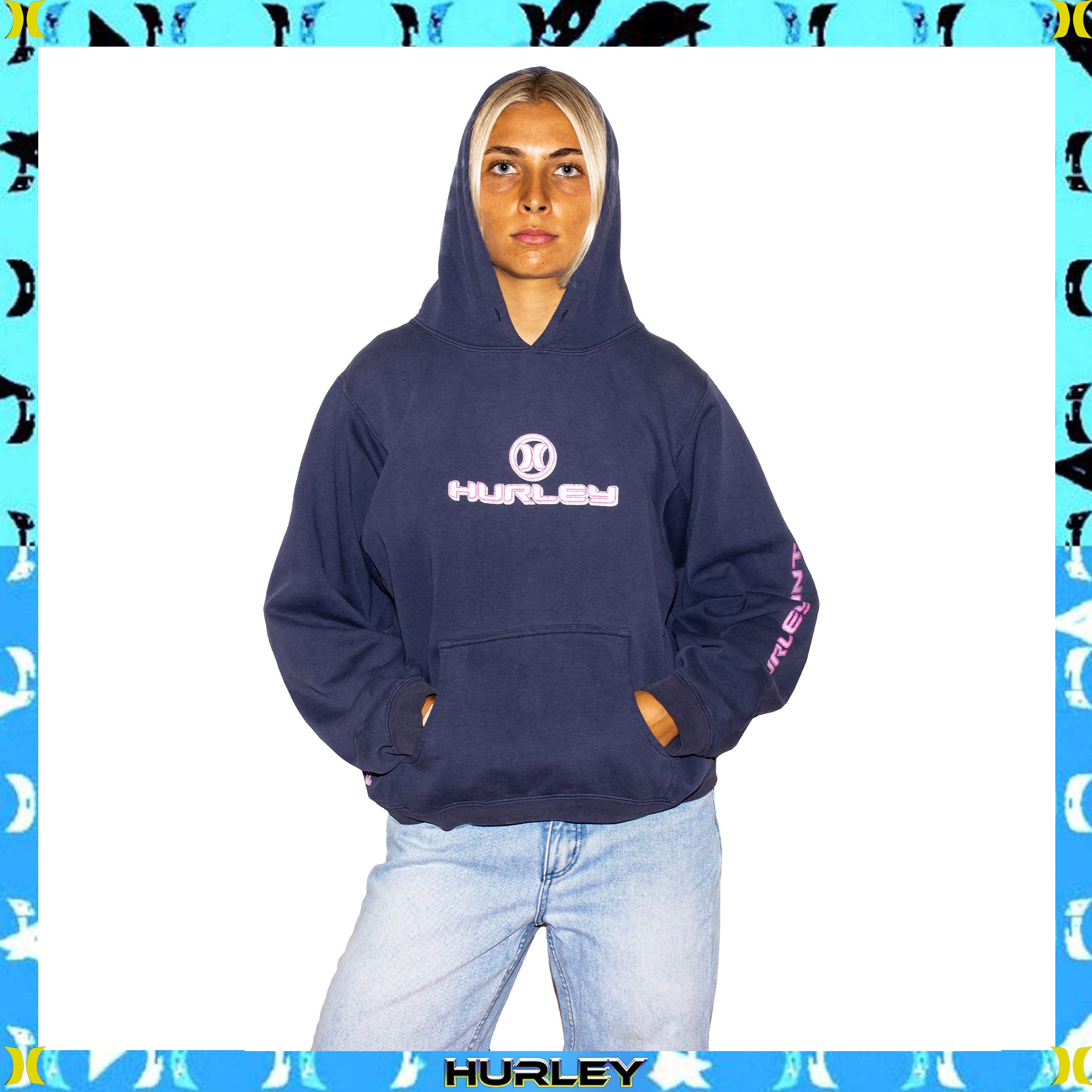 Y2K Hurley International Spellout Hoodie (WL)