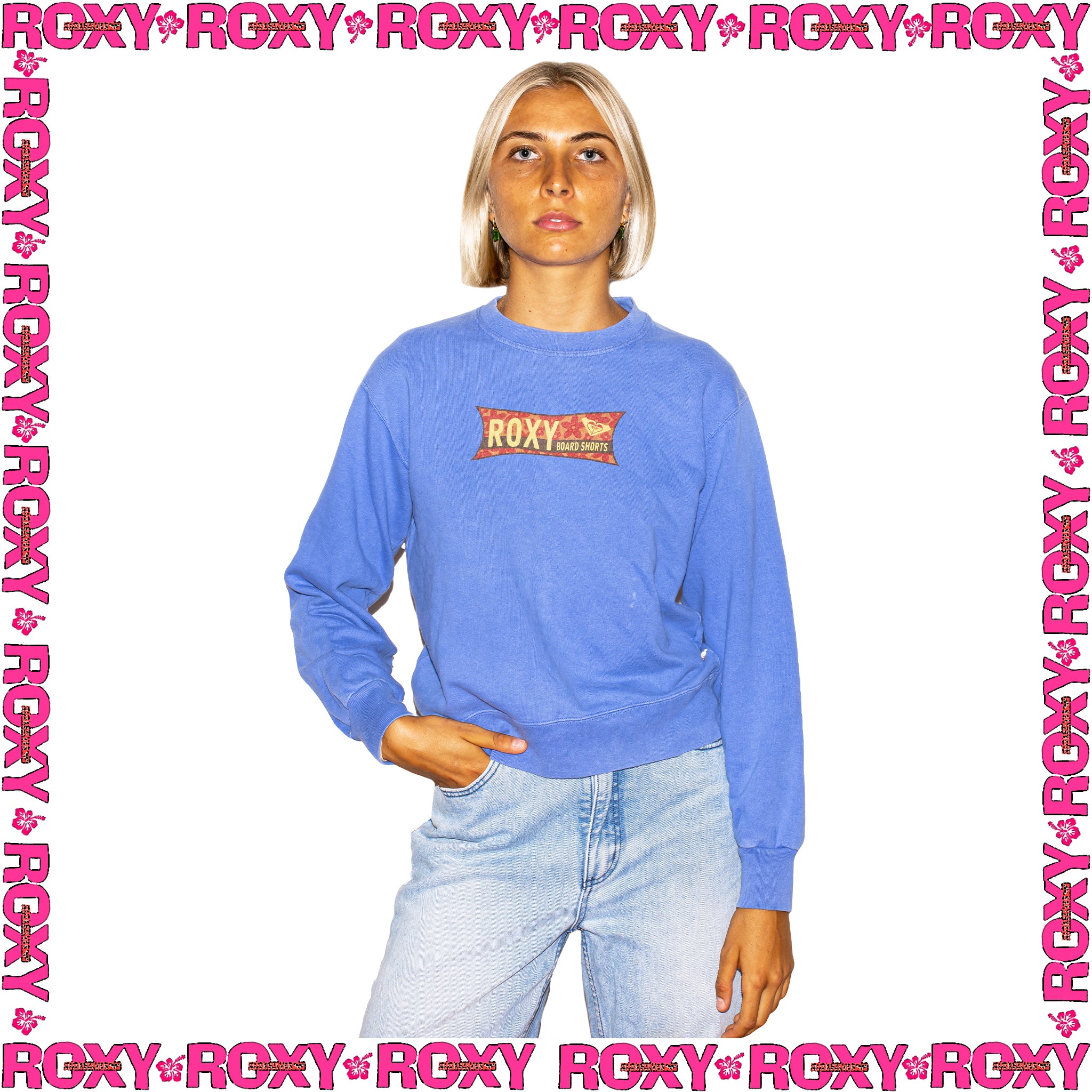 1990's Roxy Spellout Crewneck Sweatshirt (M)