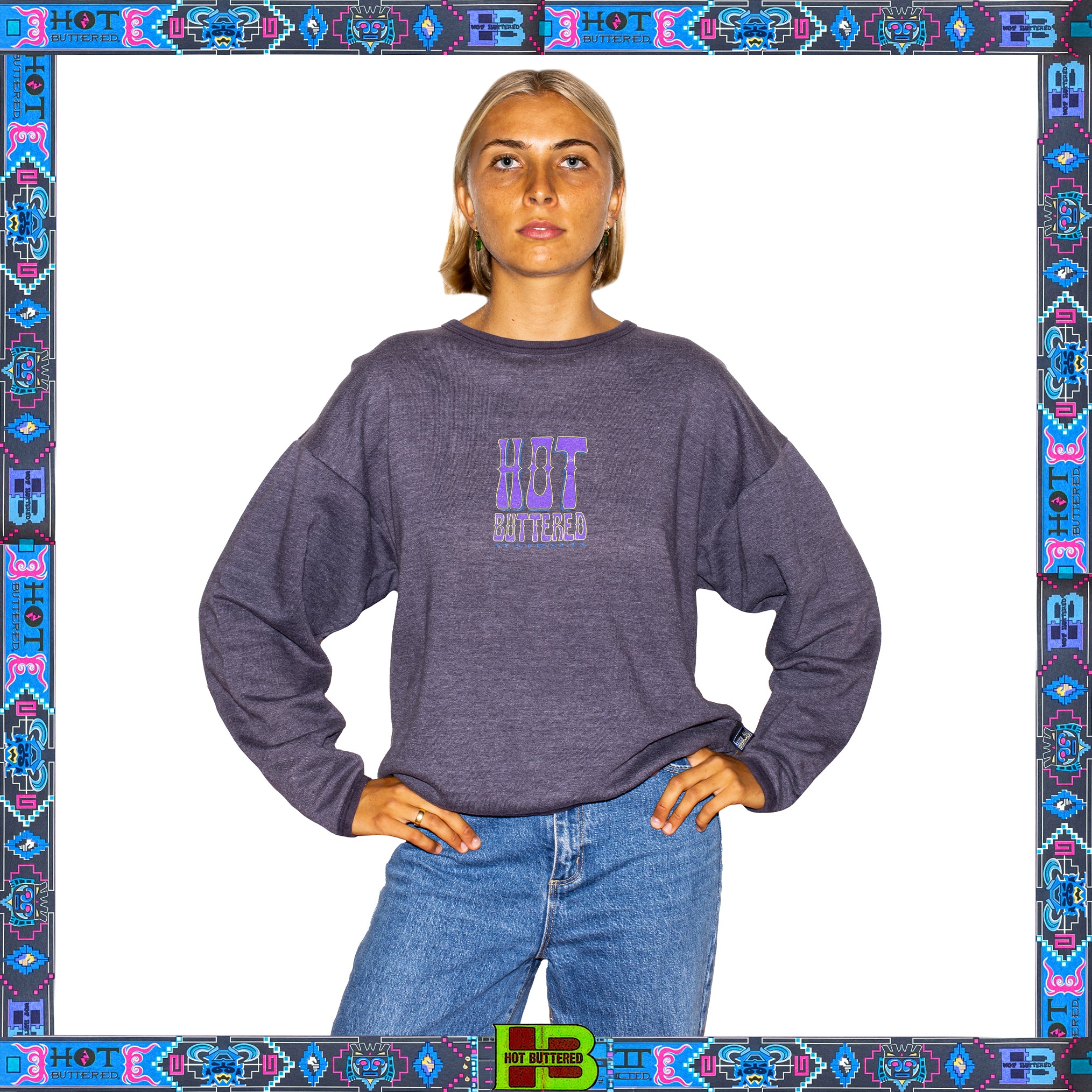 1990's Hot Buttered Graphic Sweatshirt (M) *GRAIL*