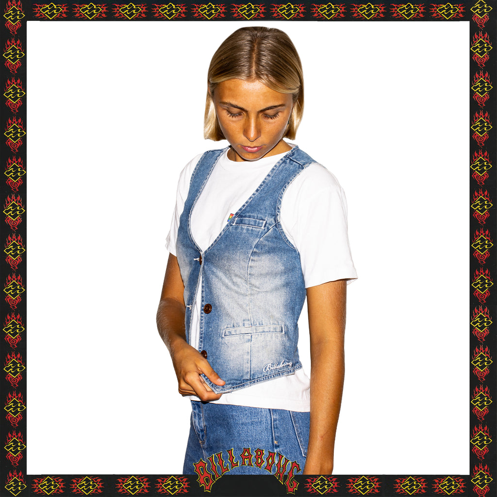 Y2K Billabong Denim Vest (M)