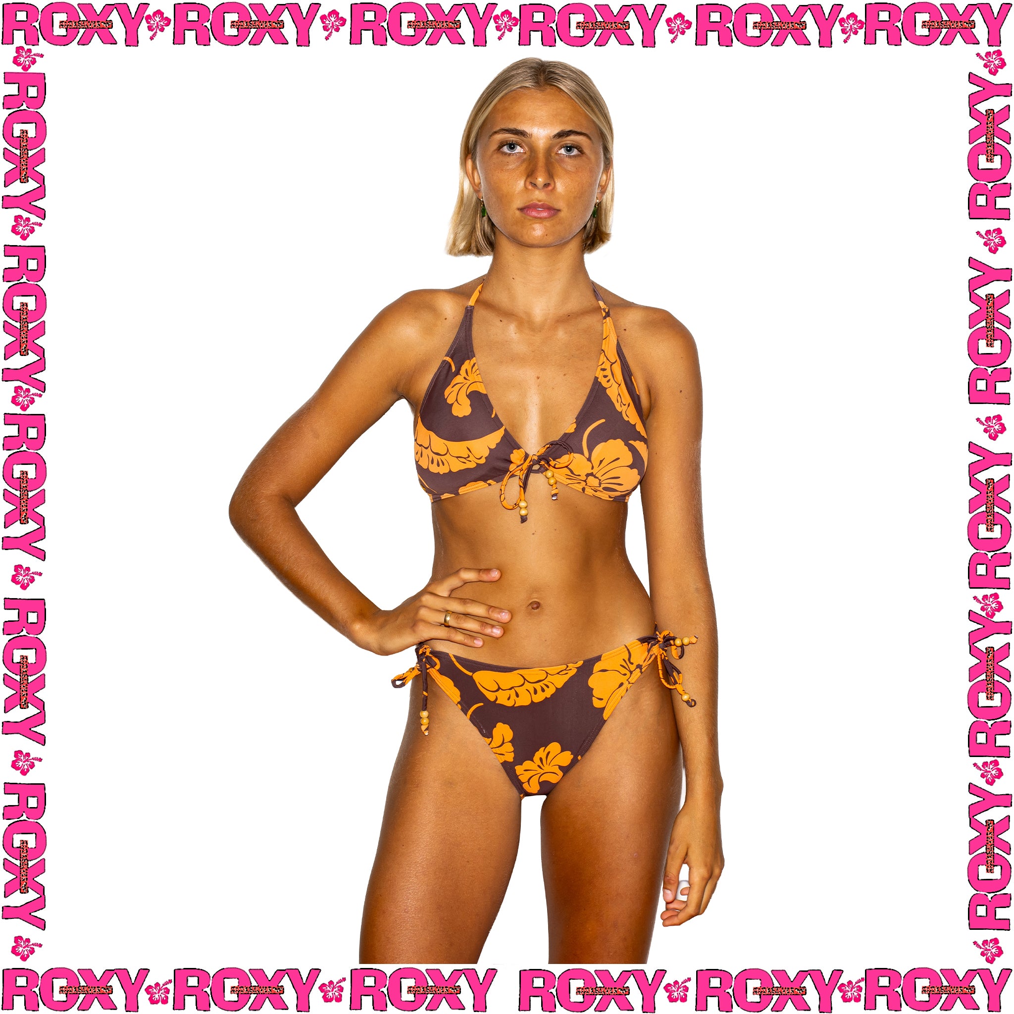 Y2K Roxy Floral Bikini Set (M)