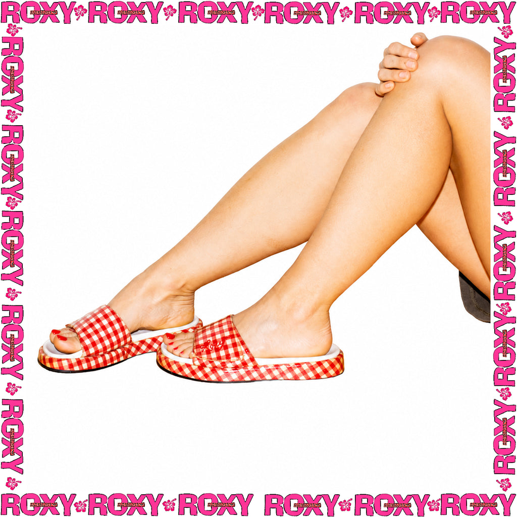 2001 Roxy Plaid Slides (US-W7) *DEADSTOCK*