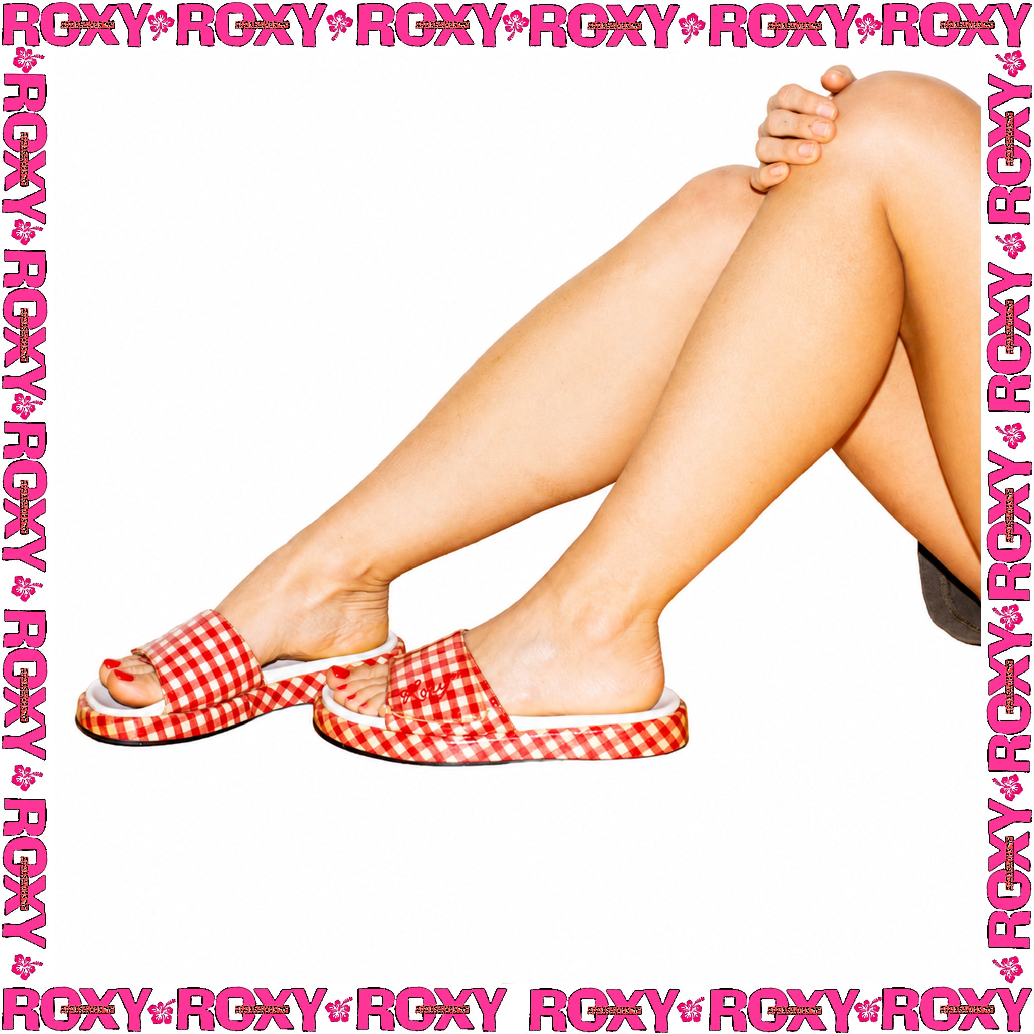 2001 Roxy Plaid Slides (US-W7) *DEADSTOCK*