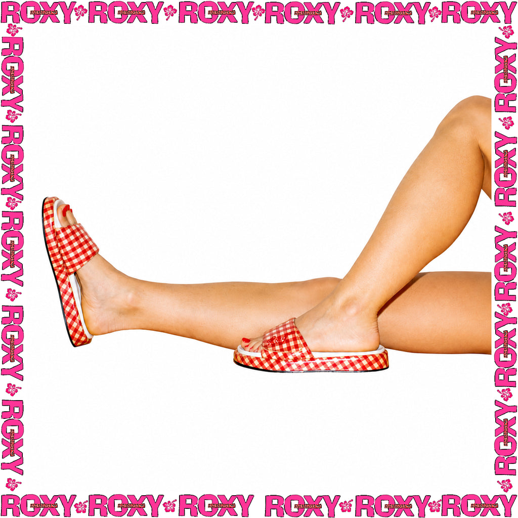 2001 Roxy Plaid Slides (US-W7) *DEADSTOCK*