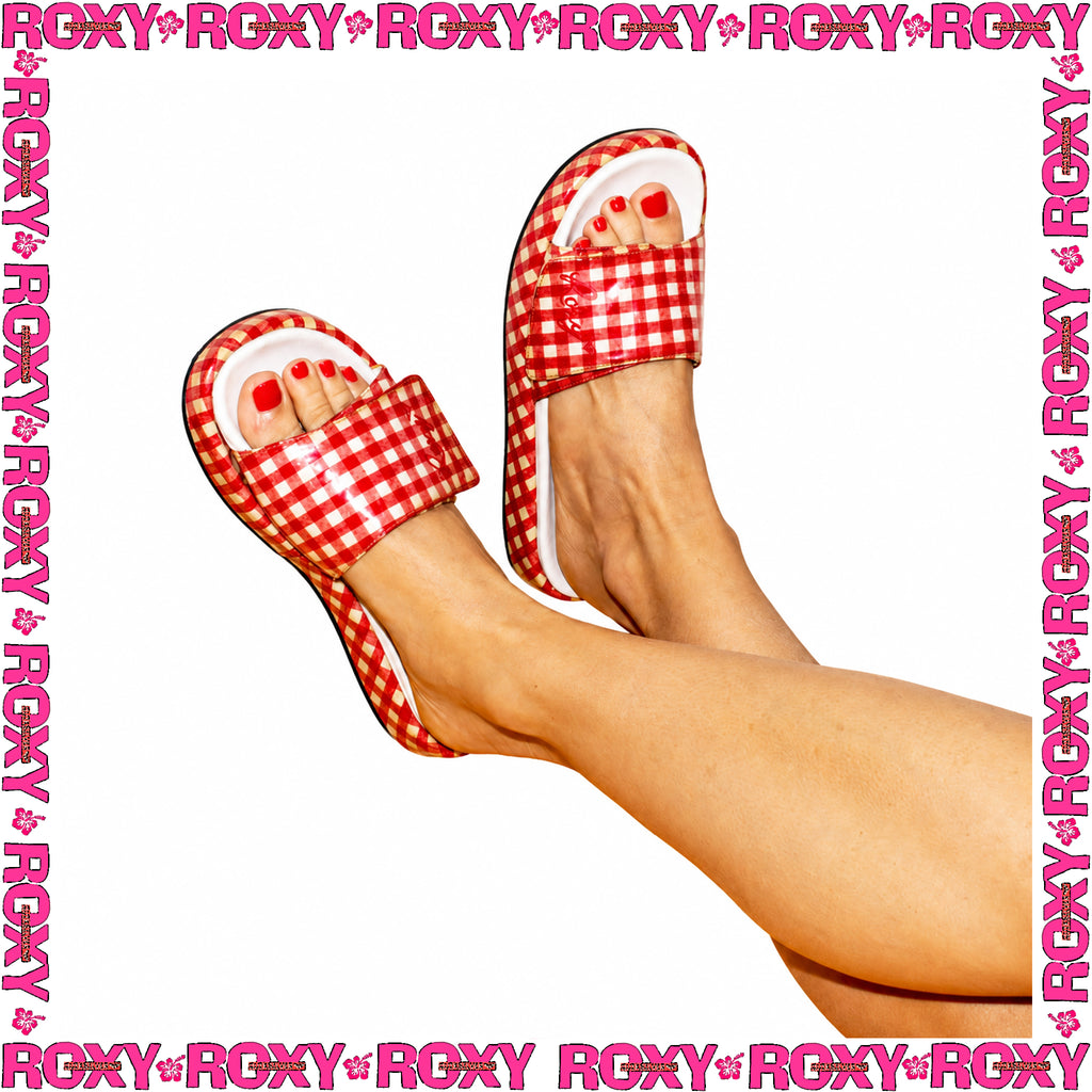 2001 Roxy Plaid Slides (US-W7) *DEADSTOCK*