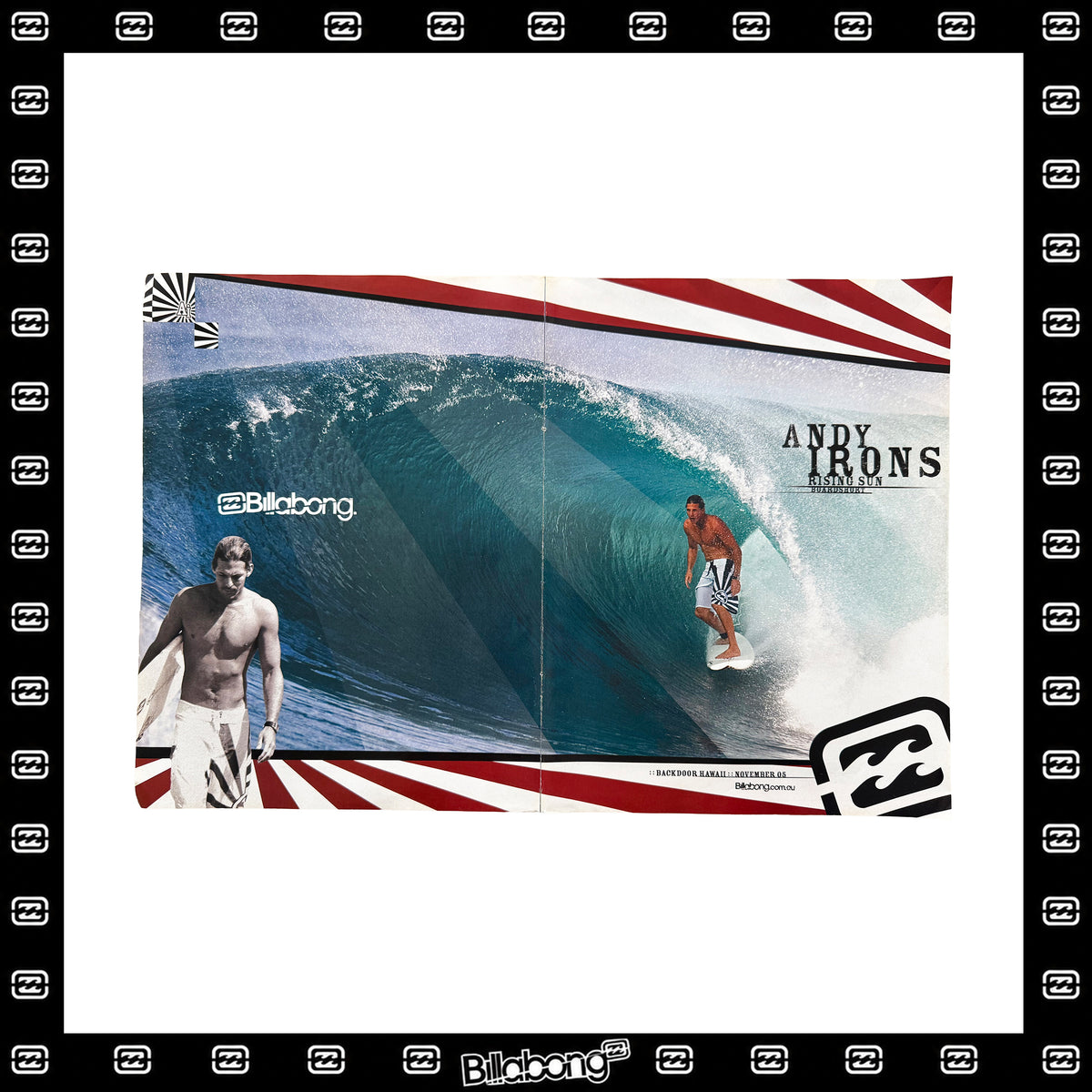 Y2K Billabong "Andy Irons - Rising Sun Boardshorts" Poster