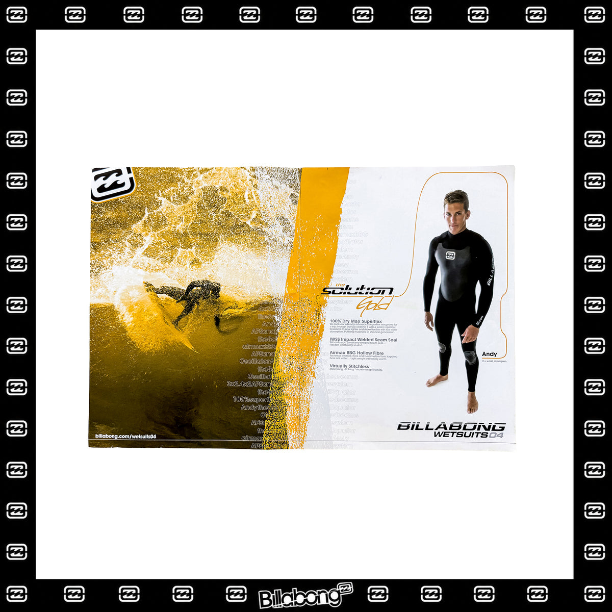 Y2K Billabong Wetsuits "Andy Irons" Poster