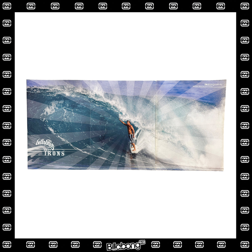 Y2K Billabong "Andy Irons - Rising Sun Boardshorts" Triple Page Poster